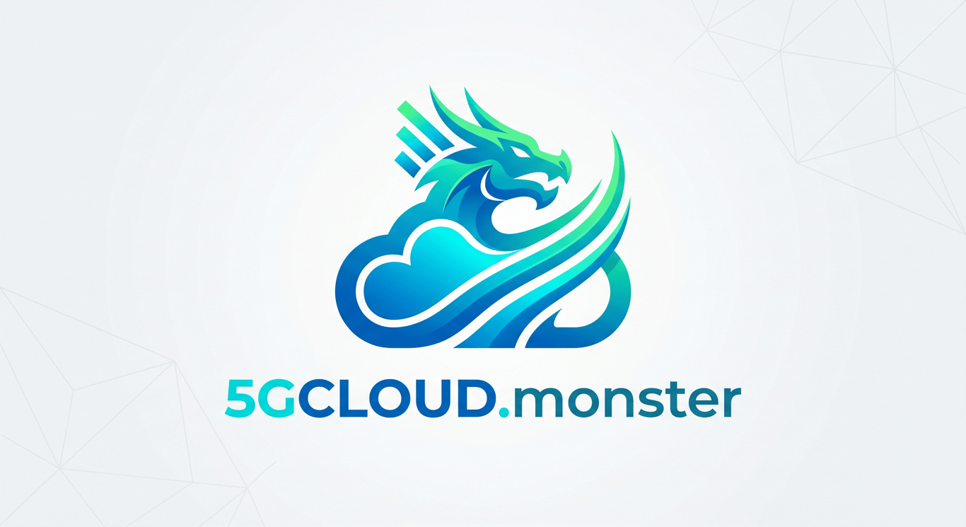 5GCloud.monster brand — dragon cloud logo for 5G cloud at scale